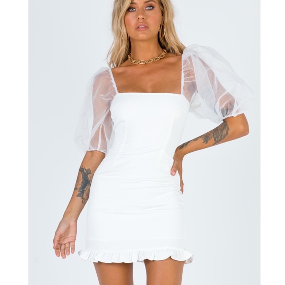 Princess Polly Dresses & Skirts - Princess Polly sheer puffy sleeve mini dress nwot